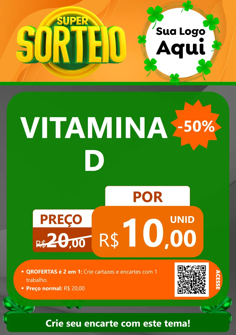 Modelo de Cartaz para Cartaz A4 Vertical com o tema Super Sorteio para Farmácia