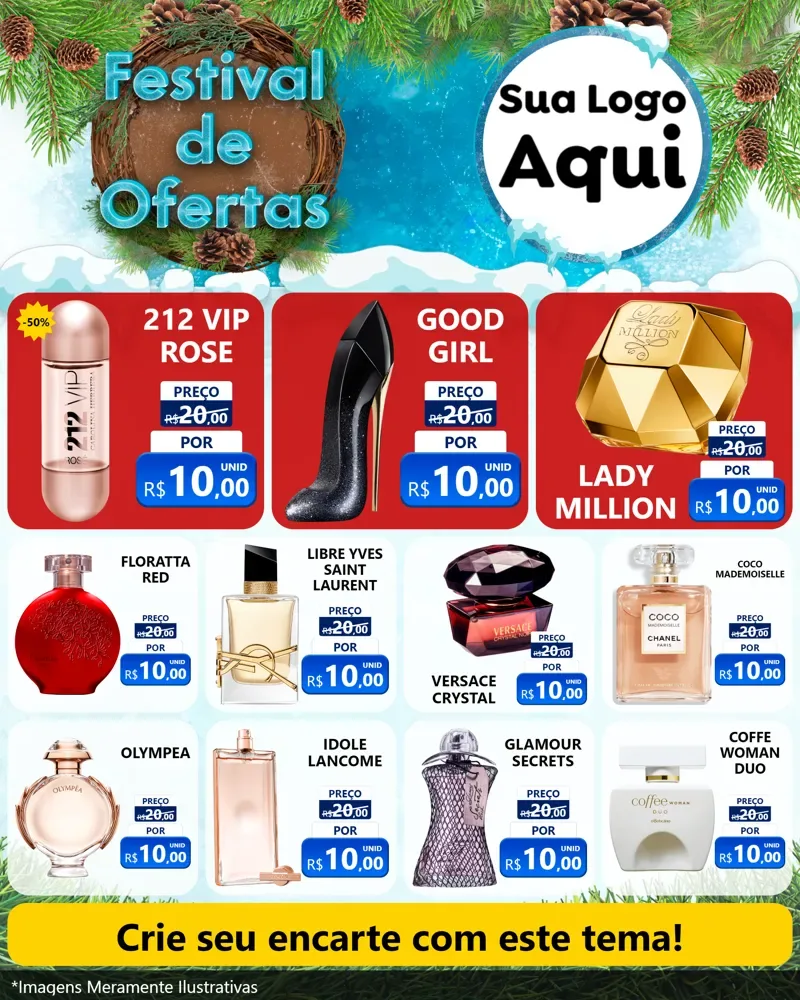 Modelo de Rede Social para Feed Instagram com o tema Festival de Ofertas - Inverno para Perfumes