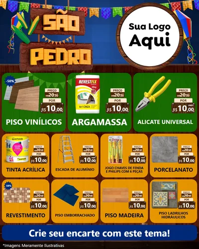 Modelo de Rede Social para Feed Instagram com o tema São Pedro para Material para Construção