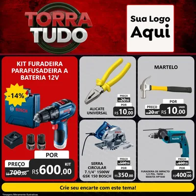 Modelo de Rede Social para Feed Facebook com o tema Torra Tudo para Maquinas e Ferramentas