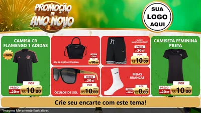 Modelo de TV para TV Horizontal com o tema Promoção de Ano Novo para Roupas e acessórios