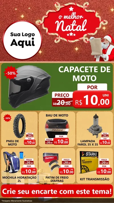 Modelo de Rede Social para Stories com o tema O Melhor Natal para Moto peças
