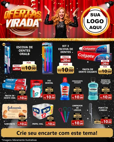 Modelo de Rede Social para Feed Instagram com o tema Ofertas da Virada para Higiene Pessoal