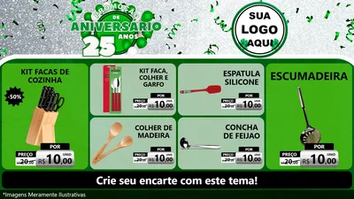 Modelo de TV para TV Horizontal com o tema Promoção de Aniversário - 25 Anos para Utilidades Domésticas