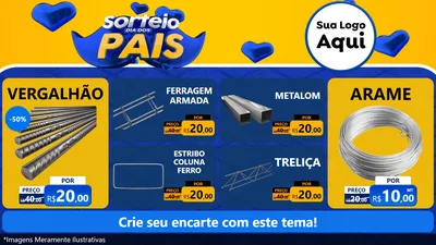 Modelo de TV para TV Horizontal com o tema Sorteio Dia dos Pais para Ferragens