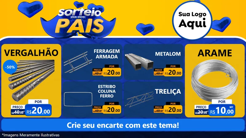 Modelo de TV para TV Horizontal com o tema Sorteio Dia dos Pais para Ferragens