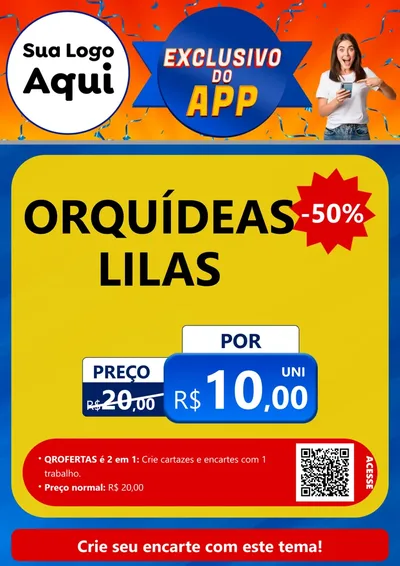 Modelo de Cartaz para Cartaz A4 Vertical com o tema Exclusivo do Aplicativo para Floricultura e jardim