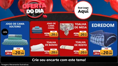 Modelo de TV para TV Horizontal com o tema Oferta do Dia para Cama, Mesa e Banho