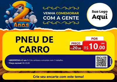 Modelo de Cartaz para Cartaz A4 Horizontal com o tema Aniversário de 2 anos para Auto peças