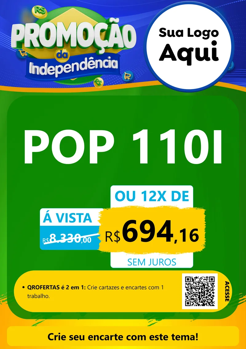 Modelo de Cartaz para Cartaz A4 Vertical com o tema Promoção da Independência para Concessionaria de Motos