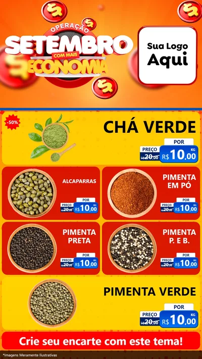 Modelo de TV para TV Vertical com o tema Operação Setembro Com Muita Economia para Produtos Naturais