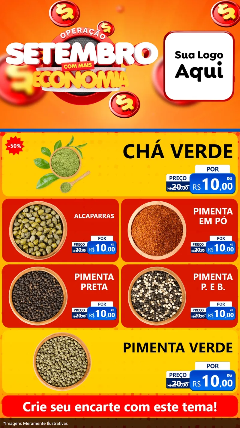Modelo de TV para TV Vertical com o tema Operação Setembro Com Muita Economia para Produtos Naturais