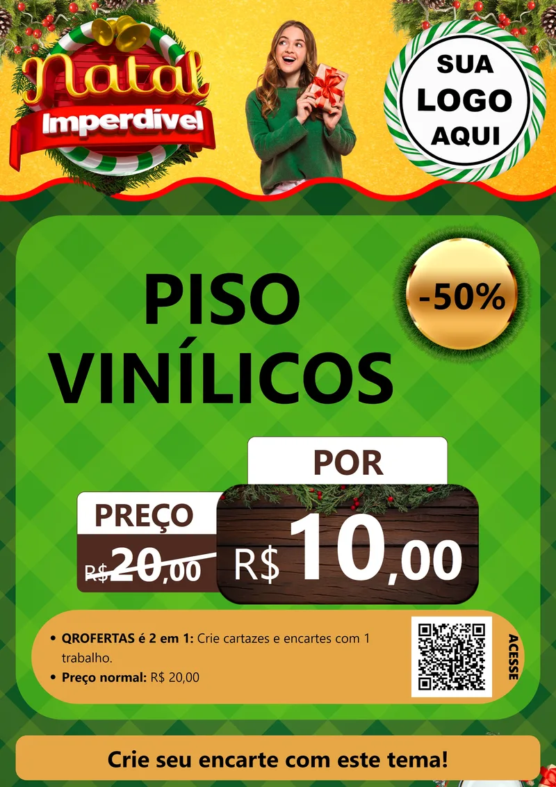 Modelo de Cartaz para Cartaz A4 Vertical com o tema Natal Imperdível para Material para Construção