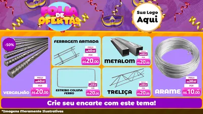 Modelo de TV para TV Horizontal com o tema Folia de Ofertas para Ferragens