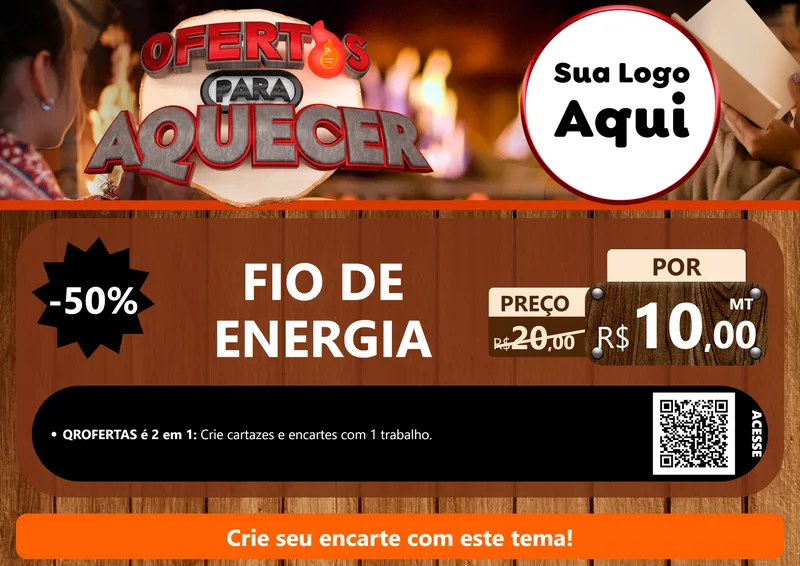 Modelo de Cartaz para Cartaz A4 Horizontal com o tema Ofertas Para Aquecer para Materiais Elétricos