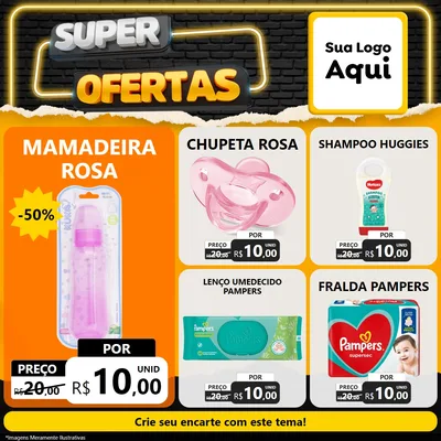 Modelo de Rede Social para Feed Facebook com o tema Super Ofertas para Bebês
