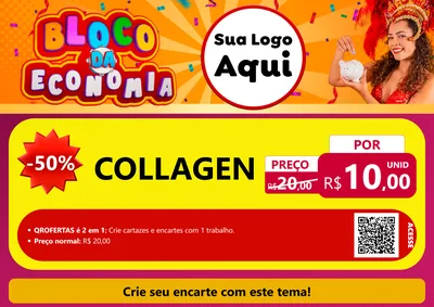 Modelo de Cartaz para Cartaz A4 Horizontal com o tema Bloco da Economia para Suplementos alimentares