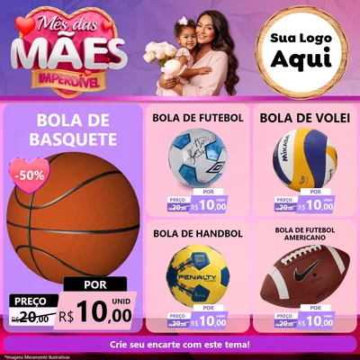 Modelo de Rede Social para Feed Facebook com o tema Mês das Mães Imperdível para Artigos Esportivos