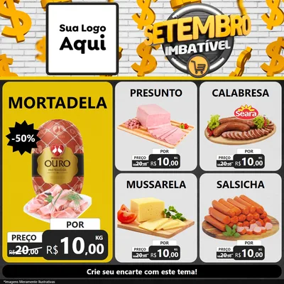 Modelo de Rede Social para Feed Facebook com o tema Setembro Imbatível para Frios e Laticínios