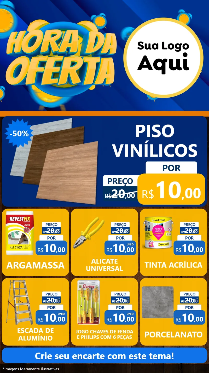 Modelo de Rede Social para Stories com o tema Hora da Oferta para Material para Construção