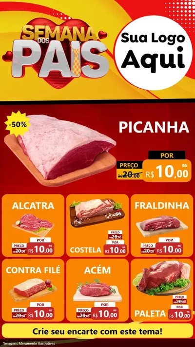 Modelo de Rede Social para Stories com o tema Semana Dos Pais para Açougue