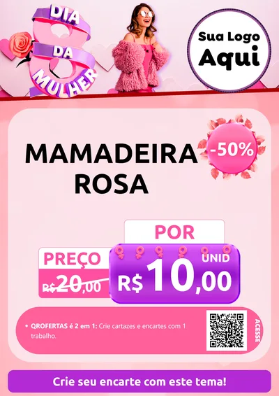 Modelo de Cartaz para Cartaz A4 Vertical com o tema Dia da Mulher para Bebês