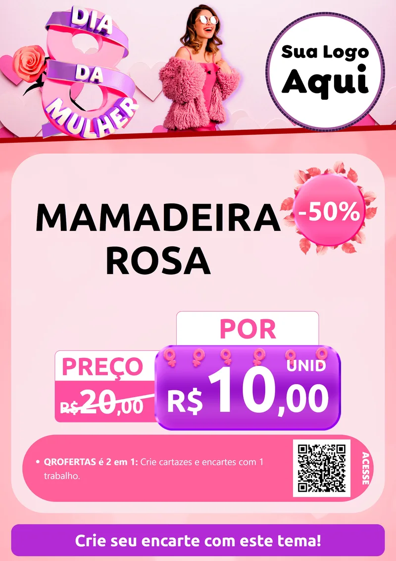 Modelo de Cartaz para Cartaz A4 Vertical com o tema Dia da Mulher para Bebês