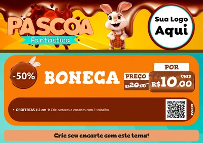 Modelo de Cartaz para Cartaz A4 Horizontal com o tema Páscoa Fantástica para Brinquedos