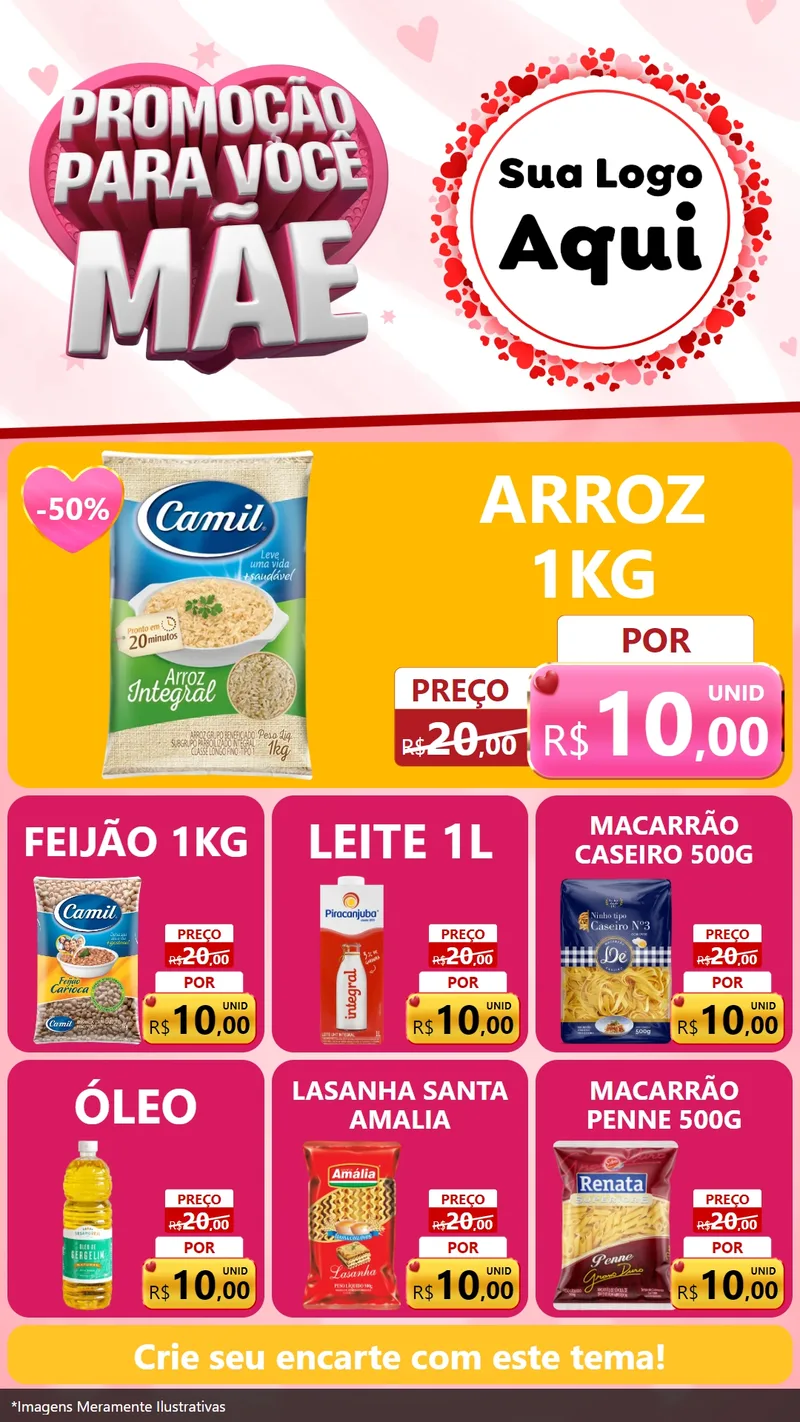 Modelo de Rede Social para Stories com o tema Promoção Para Você Mãe para Supermercado