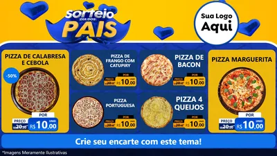 Modelo de TV para TV Horizontal com o tema Sorteio Dia dos Pais para Pizzaria