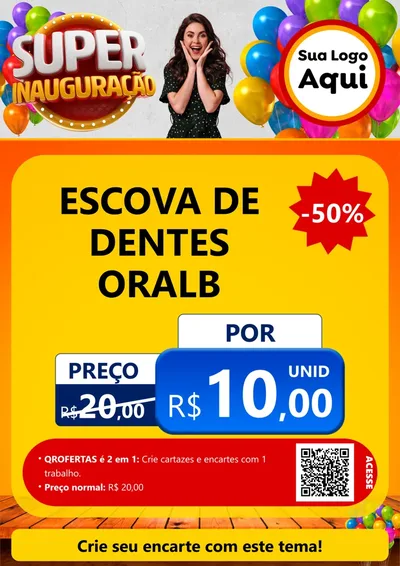 Modelo de Cartaz para Cartaz A4 Vertical com o tema Super Inauguração para Higiene Pessoal