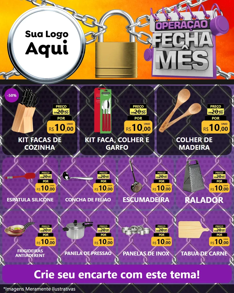 Modelo de Rede Social para Feed Instagram com o tema Operação Fecha Mês para Utilidades Domésticas