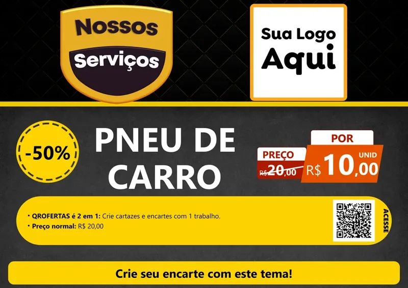 Modelo de Cartaz para Cartaz A4 Horizontal com o tema Nossos Serviços para Auto peças