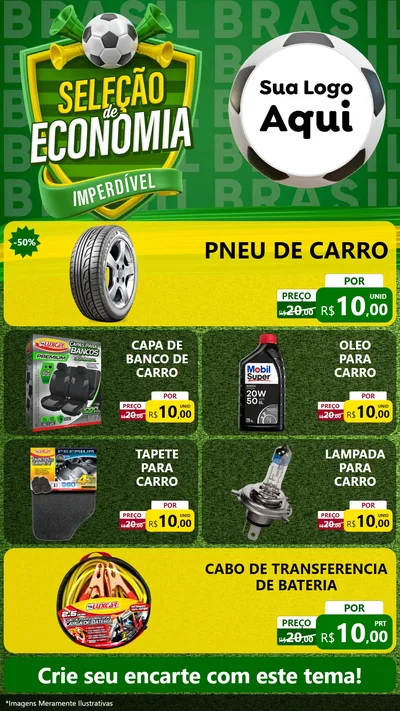 Modelo de TV para TV Vertical com o tema Seleção de Economia - Copa para Auto peças