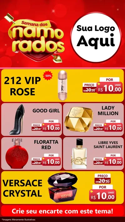 Modelo de TV para TV Vertical com o tema Semana dos namorados para Perfumes