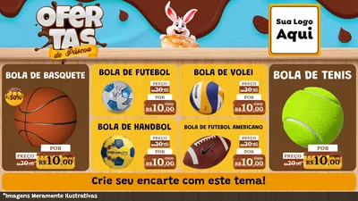 Modelo de TV para TV Horizontal com o tema Ofertas de Páscoa para Artigos Esportivos