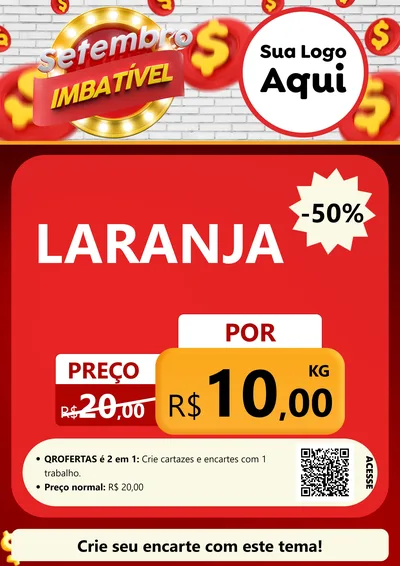 Modelo de Cartaz para Cartaz A4 Vertical com o tema Setembro Imbatível para Hortifrúti