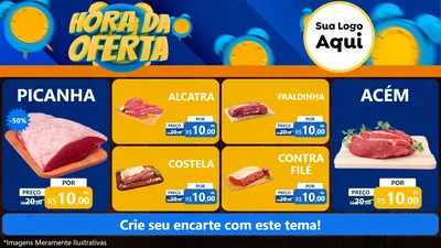 Modelo de TV para TV Horizontal com o tema Hora da Oferta para Açougue