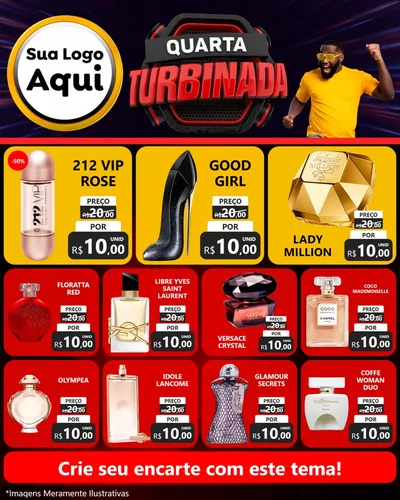 Modelo de Rede Social para Feed Instagram com o tema Quarta Turbinada para Perfumes