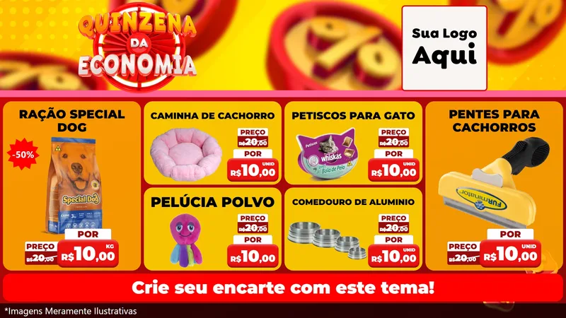 Modelo de TV para TV Horizontal com o tema Quinzena Da Economia para Pet Shop