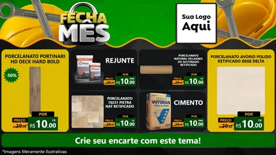 Modelo de TV para TV Horizontal com o tema Fecha Mês para Pisos e revestimentos
