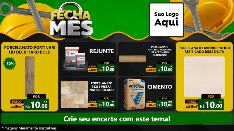 Modelo de TV para TV Horizontal com o tema Fecha Mês para Pisos e revestimentos