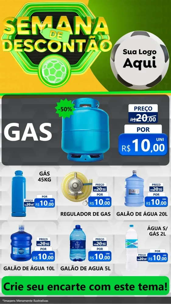 Modelo de Rede Social para Stories com o tema Semana de Descontão - Copa para Água e gás