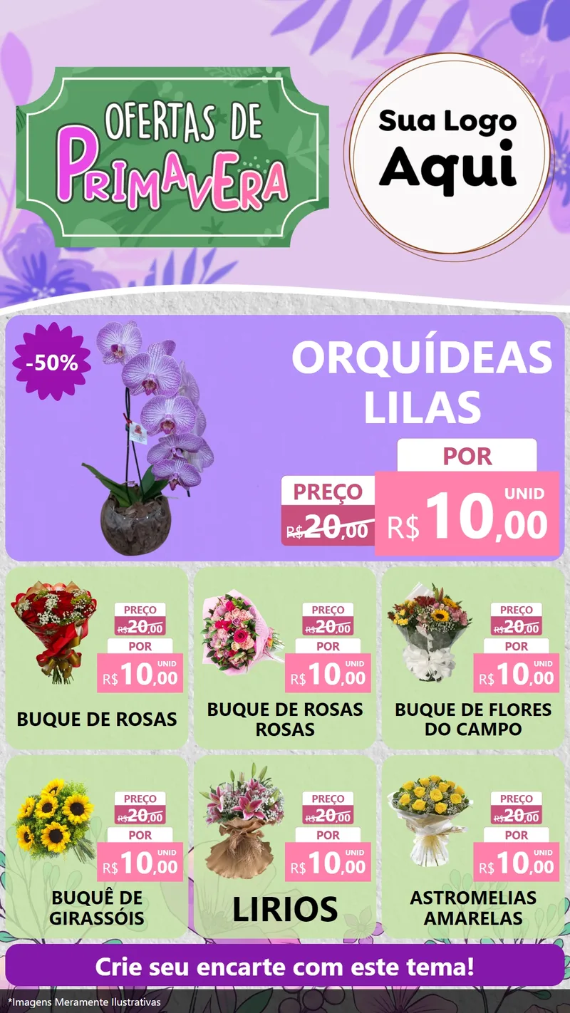 Modelo de Rede Social para Stories com o tema Ofertas de Primavera para Floricultura e jardim