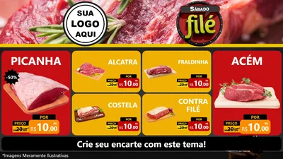 Modelo de TV para TV Horizontal com o tema Sábado Filé para Açougue