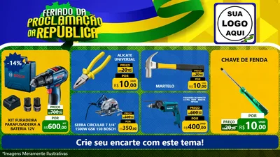 Modelo de TV para TV Horizontal com o tema Feriado da Proclamação da República para Maquinas e Ferramentas