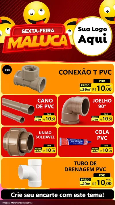 Modelo de TV para TV Vertical com o tema Sexta-feira Maluca para Tubos e conexões