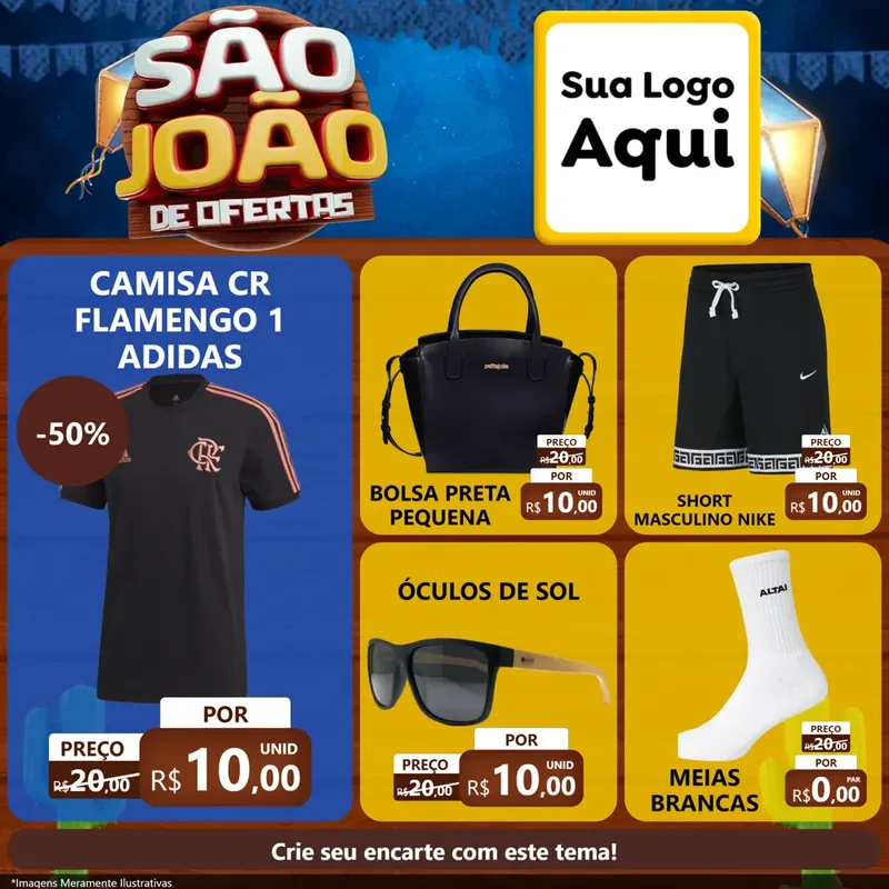 Modelo de Rede Social para Feed Facebook com o tema São João Ofertas Imbatíveis! - Junina para Roupas e acessórios
