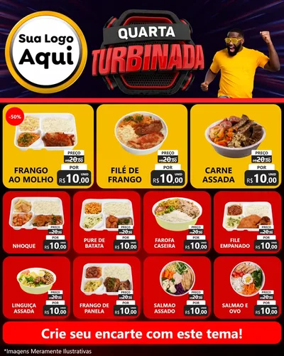 Modelo de Rede Social para Feed Instagram com o tema Quarta Turbinada para Restaurante