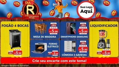 Modelo de TV para TV Horizontal com o tema Dia R - O Dia Mais Barato Do Mês para Móveis e Eletro